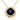 14K Yellow Gold Round Sapphire and Diamond Halo Pendant Necklace