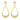 14K Yellow Gold Diamond Pear Shape Dangle Earrings  