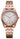 Citizen drive watch rose-gold finish with eco-drive technology and silver/white face.