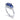 Gabriel & Co. - LR52023W45SA - 14K White Gold Diamond and Sapphire Oval Halo Three Stone Ring