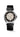 Longines round black and white dial with painted Arabic numerals with a black leather strap