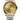 Longines round 42 mm gold tone dial with diamond indexes, 18 karat yellow gold cap stainless steel watch