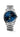 Longines watch, stainless steel 40 mm case, blue round dial, diamond indexes, moon-phase, silver hands