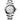 Longines 32mm round stainless steel watch, white mother-of-pearl dial, diamond indexed, date with silver hands