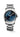 Longines stainless steel 40mm round watch, blue dial, applied Arabic numerals, silver hands, date