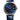 Longines watch, blue dial, stainless steel case with blue leather strap