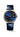 Longines watch, blue dial, stainless steel case with blue leather strap