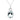 14K White Gold Oval Aquamarine Diamond Halo Pendant Necklace 