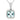 14K White Gold Cushion Cut Aquamarine Diamond Halo Pendant Necklace 