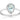 14K White Gold Pear Shape Aquamarine Diamond Halo Ring