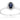 14K White Gold Oval Shaped Sapphire with Diamond Halo Ring 