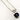 14K White Gold Round Blue Sapphire Diamond Pendant Necklace 
