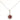 14K White Gold Round Garnet with a Diamond Halo Pendant Necklace 