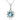 14k White Gold Round Aquamarine and Diamond Halo Pendant wp3762q