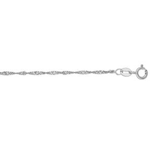 10k White Gold 24 Inch Classic Singapore Chain with Lobster Clasp 025WLSING-24
