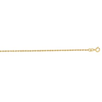 10kt Yellow Gold 10 Inch Solid Diamond Cut Rope Anklet Chain
