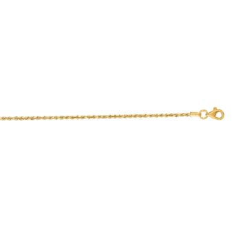 10k Yellow Gold 7 Inch Shiny Solid Diamond Cut Royal Rope Chain 012ROY-07