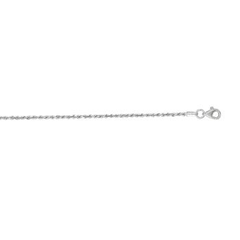 10K White Gold 7 Inch 1.50mm Shiny Solid Diamond Cut Rope Bracelet 012WROY-07