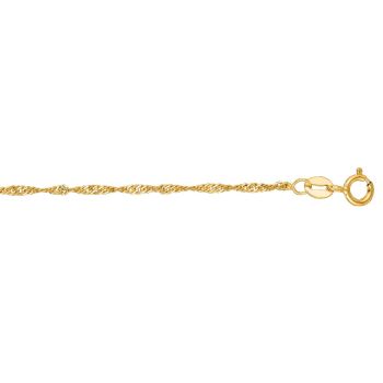 10k Yellow Gold 7 Inch Diamond Cut Singapore Chain Bracelet 025SING-07