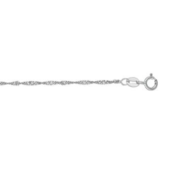 10k White Gold 9 Inch Diamond Cut Singapore Chain Anklet 025WSNG-09