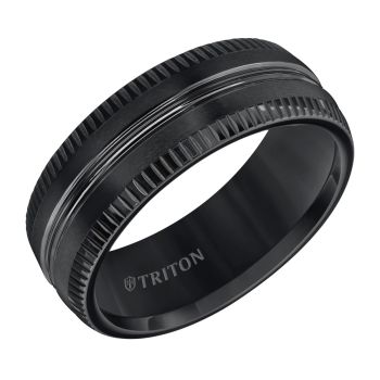 Triton Gents 8mm Black Tungsten Carbide Comfort Fit Band 11-5813BC-G.00