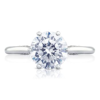 Simply Tacori 18K White Gold Diamond Engagement Ring 0.07 ctw 2650RD8W