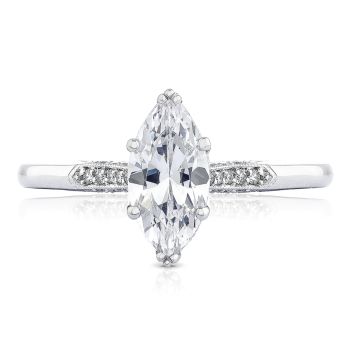 Simply Tacori 18K White Gold Diamond Engagement Ring 0.11ctw 2651MQ9X45W
