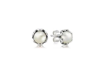 PANDORA White Freshwater Cultured Pearl Stud Earrings 290533P