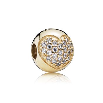 Pandora Love of My Life Clip in 14k Gold with Clear Cubic Zirconia 750832CZ