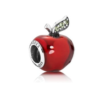 Pandora Disney Snow White's Apple Charm with Transparent Red Enamel and Green Cubic Zirconia 791572EN73