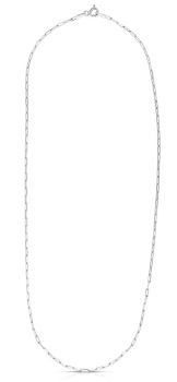 Silver 1.8mm Diamond Cut Paperclip Necklace with Pear Shaped Lobster Clasp AGDPCLIP060