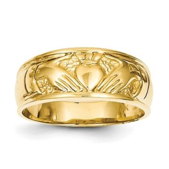 14 Karat Yellow Gold Gents Claddagh Ring HB00318G