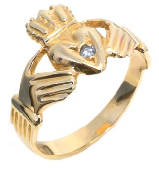 Men's Diamond Claddagh ring in Yellow Gold HB00541DI