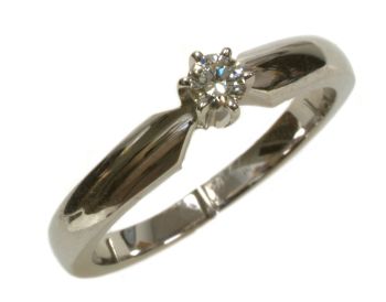 14K White Gold Diamond Solitaire Engagement ring .09 cttw