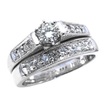 14k White Gold Diamond Bridal Set HB20411
