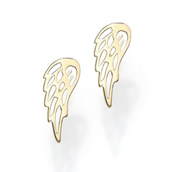 14kt Yellow Gold Polished Wing Post Earring with Push Back Clasp ER8799
