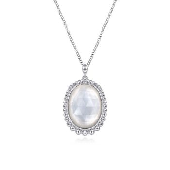Gabriel & Co. - NK6540SVJXM - 925 Sterling Silver Rock Crystal and White MOP Pendant Necklace