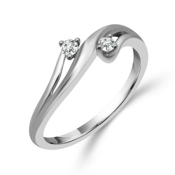 3qtr 14K White Gold Promise Ring featuring 0.10cttw Diamonds - RE-2438TPA77-4