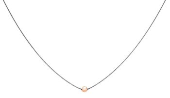 Sterling Silver Cape Cod Necklace with 14K Rose Gold Bead