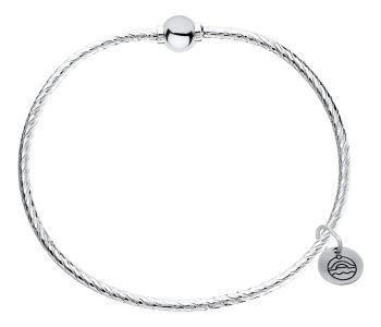 Sterling Silver Cape Cod Patterned Bracelet with Sterling Silver Bead