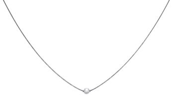 Sterling Silver Cape Cod Necklace with one Bead 18 Inches