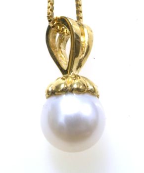 6mm Pearl Pendant in 14K Yellow Gold HB08044