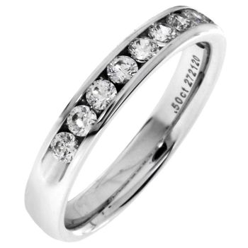 14K White Gold Channel Band featuring 0.50cttw Diamonds SR/10*23