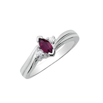 Sterling Silver Ruby and Diamond Ring HB04832RUSS