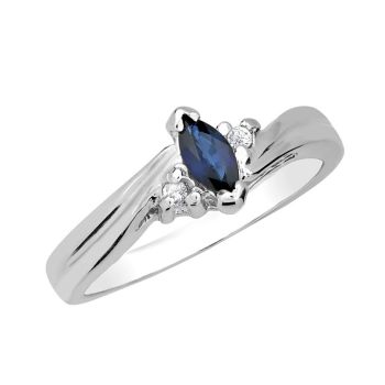 Sterling Silver Sapphire and Diamond Ring HB04832SASS