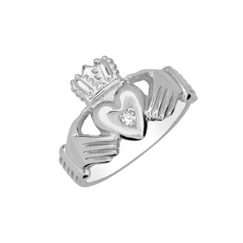 Sterling Silver Men's Diamond Claddagh Ring HB00541DISS