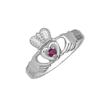 Sterling Silver Ruby Claddagh Ring HB00540RUSS