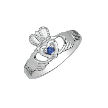 Sterling Silver Sapphire Claddagh Ring HB00540SASS
