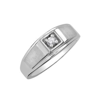 Sterling Silver Mens 0.08ct Diamond Ring HB00184SS