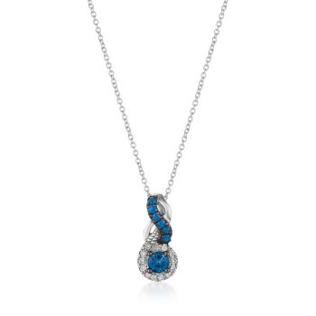 Le Vian® Pendant featuring 1/5 cts. Cornflower Ceylon Sapphire™, 1/20 cts. Blueberry Sapphire™, 1/20 cts. Vanilla Diamonds®  set in 14K Vanilla Gold®